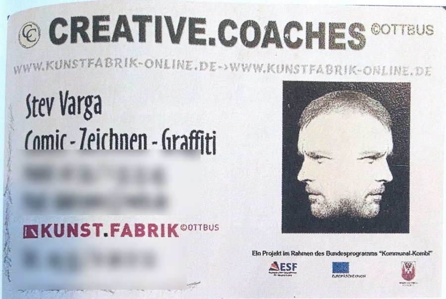 His Creative Coach card Kunst Fabrik Cottbus