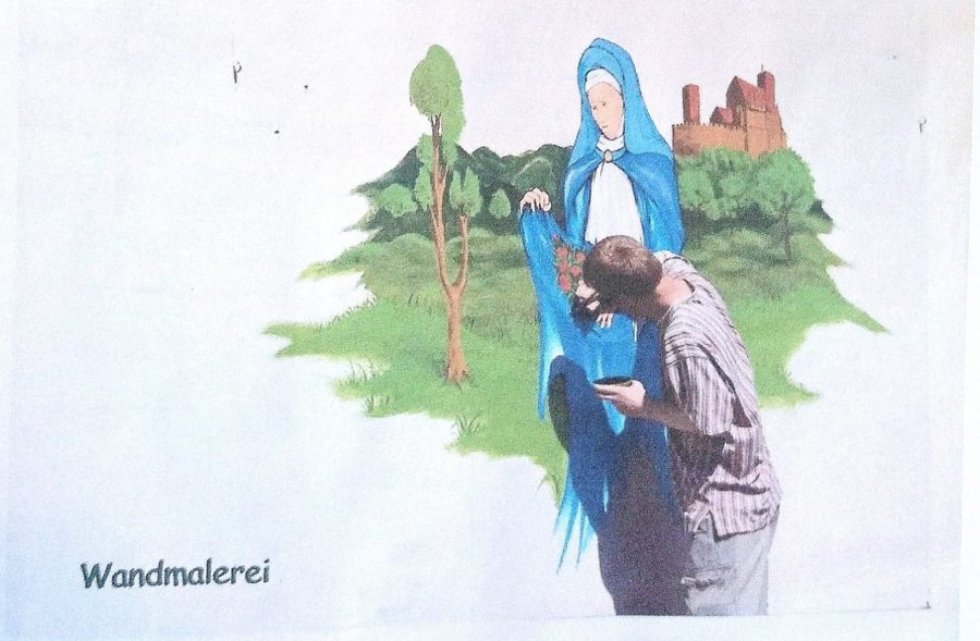 Painting a Madonna mural