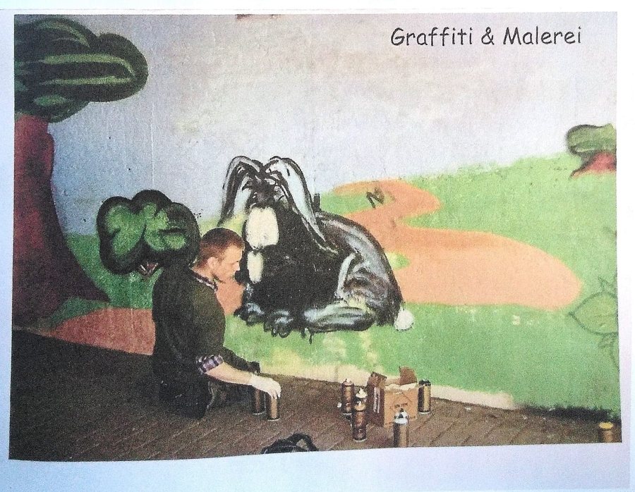 Graffiti and brush